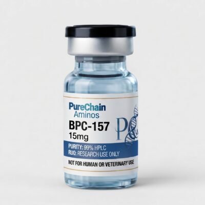 BPC-157 15mg research peptide vial – Pure Chain Aminos