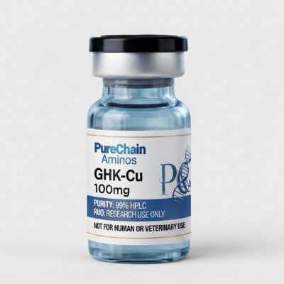 GHK-Cu 100mg research peptide vial – Pure Chain Aminos