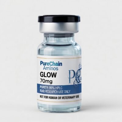 GLOW 70mg research peptide vial – Pure Chain Aminos
