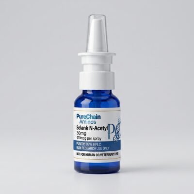 Selank N-Acetyl 30mg nasal spray (420mcg per spray) – Pure Chain Aminos research peptide