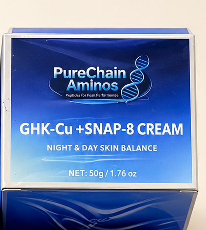 PureChain Aminos GHK-Cu + SNAP-8 Cream box, Night & Day Skin Balance, 50g